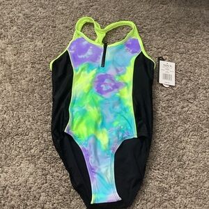 ZeroXposur Kids One-Piece Swimsuit - Lime, Purple, Black